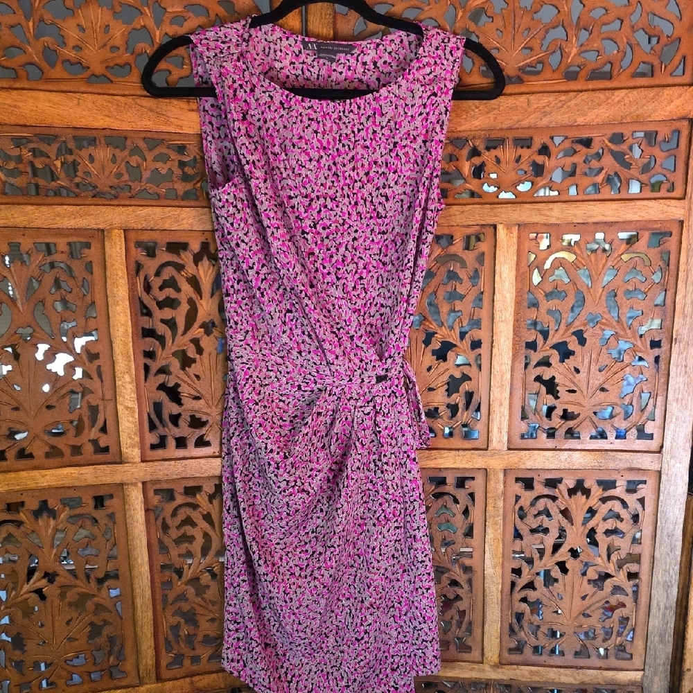 Armani Exchange Pink Patterned Midi Dress